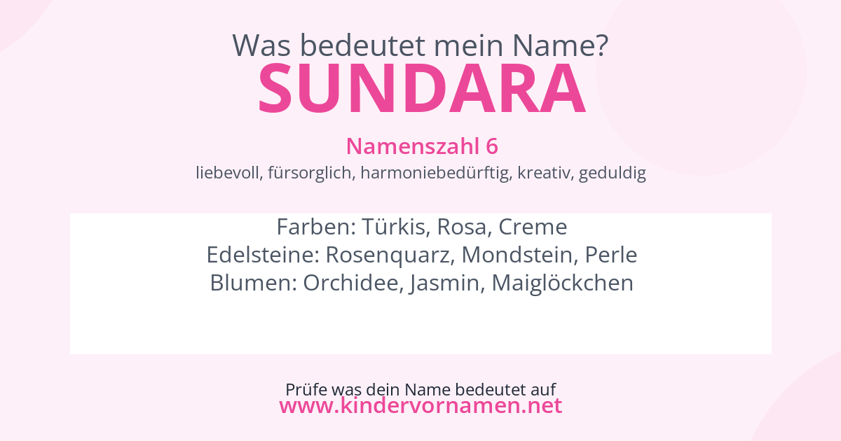 Was bedeutet der Name Sundara?