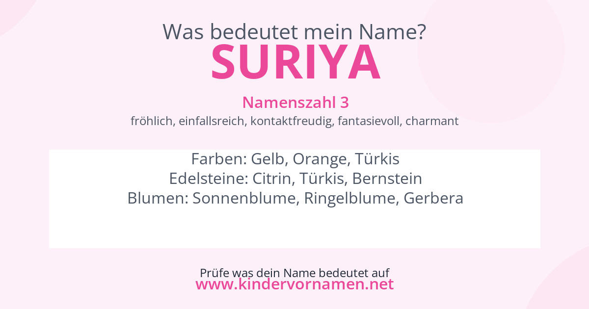 Was bedeutet der Name Suriya?