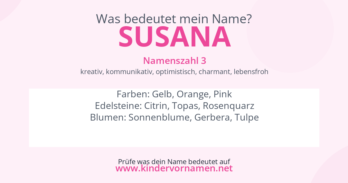 Was bedeutet der Name Susana?