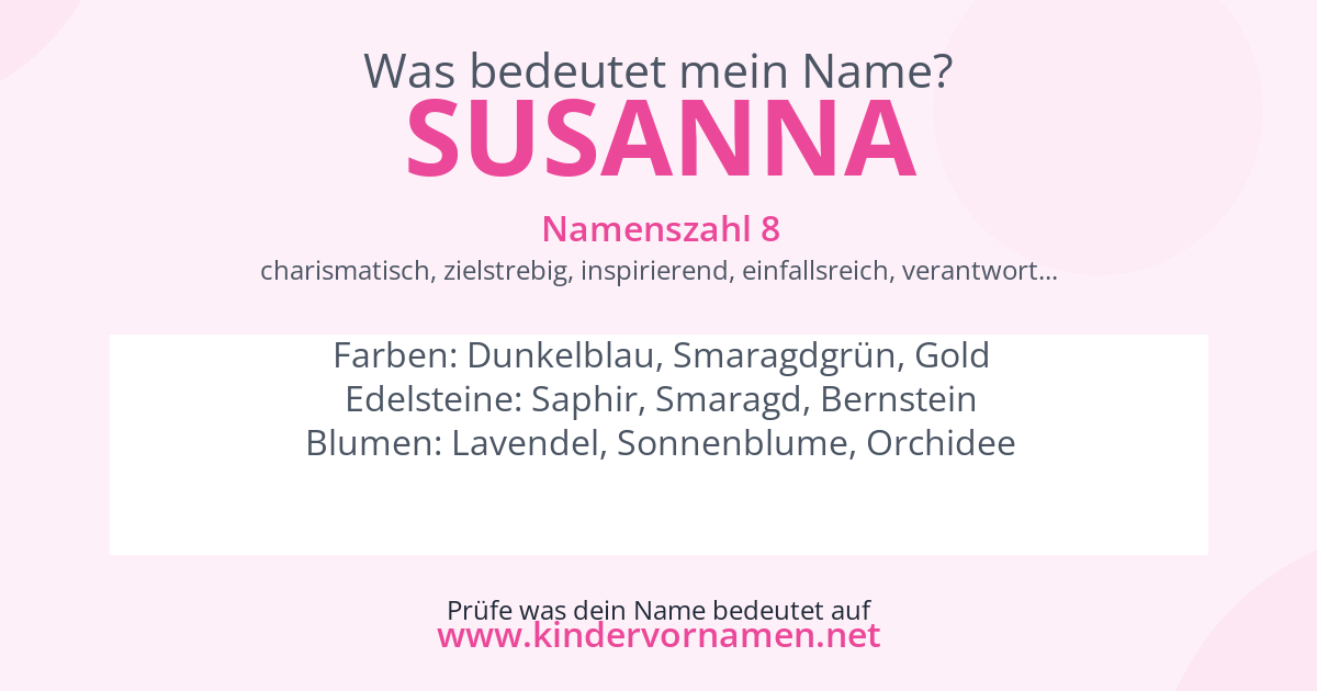 Was bedeutet der Name Susanna?