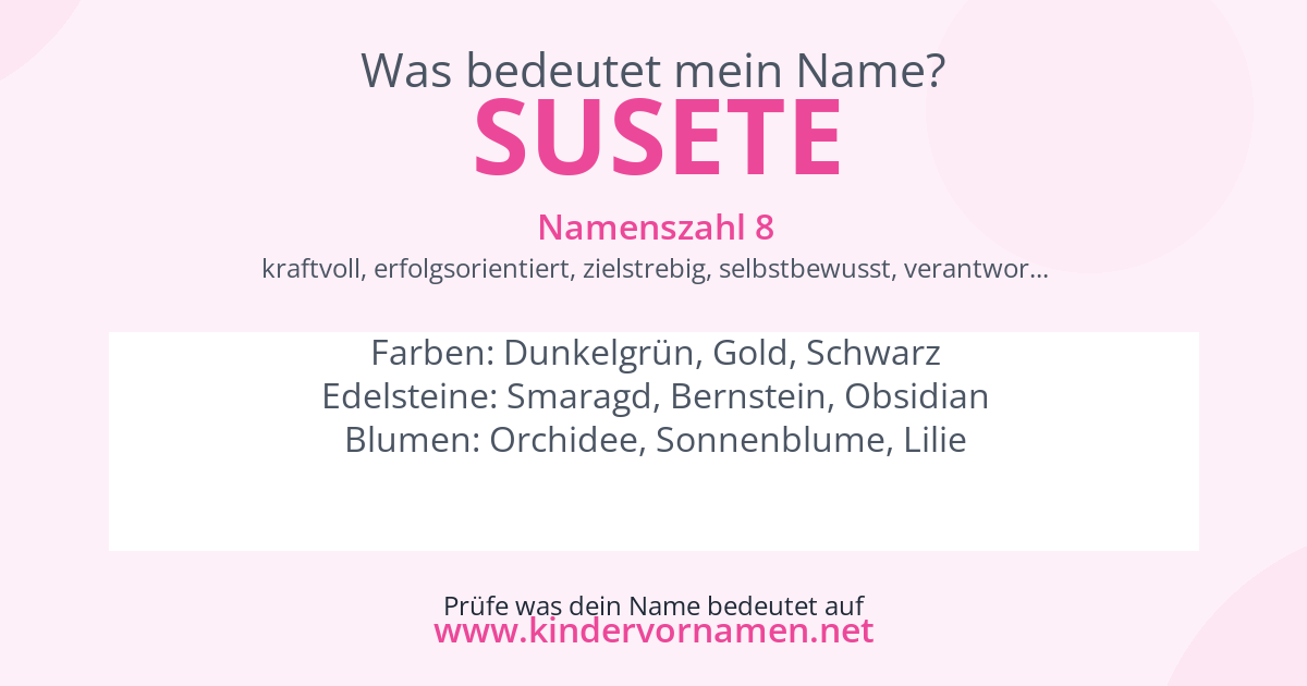 Was bedeutet der Name Susete?