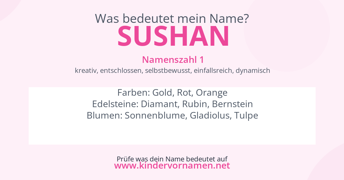 Was bedeutet der Name Sushan?