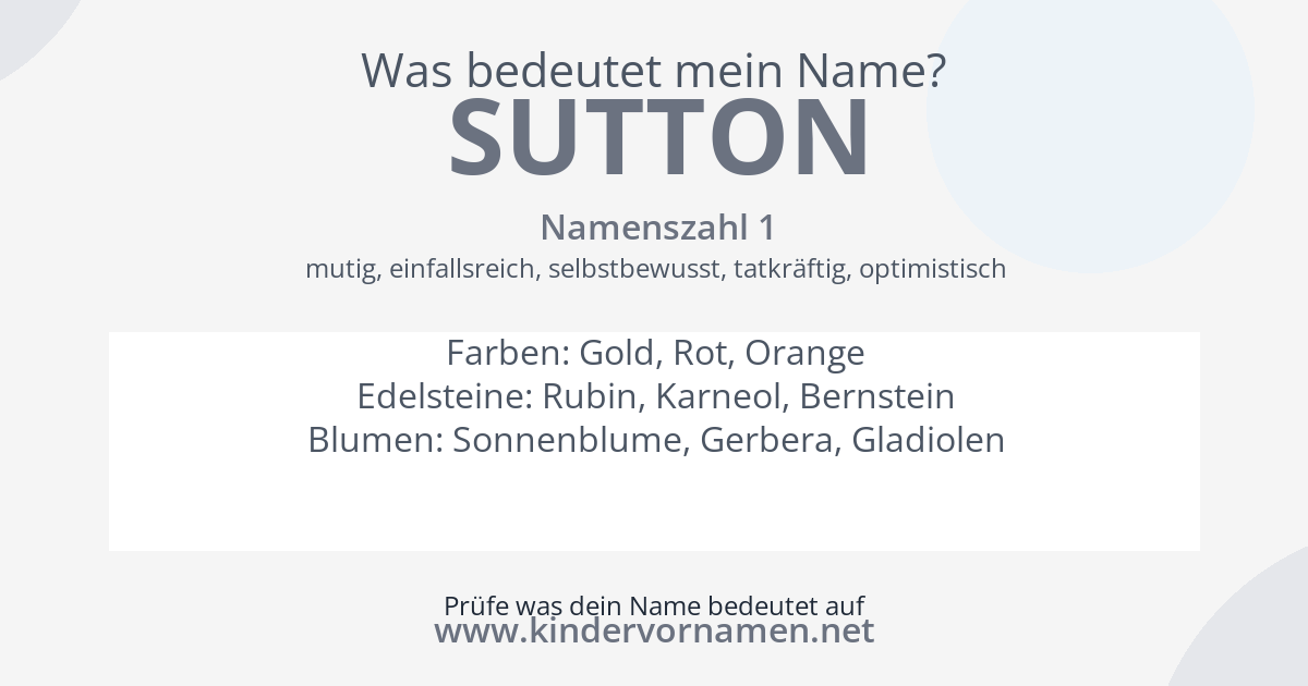 Was bedeutet der Name Sutton?