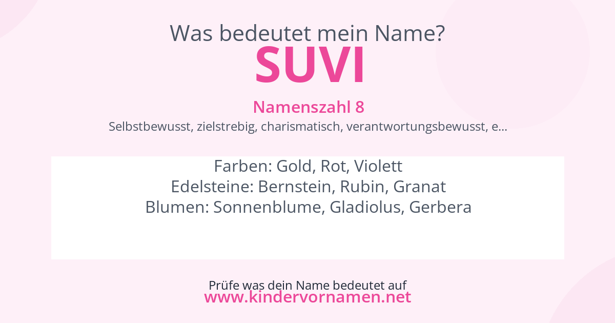 Was bedeutet der Name Suvi?
