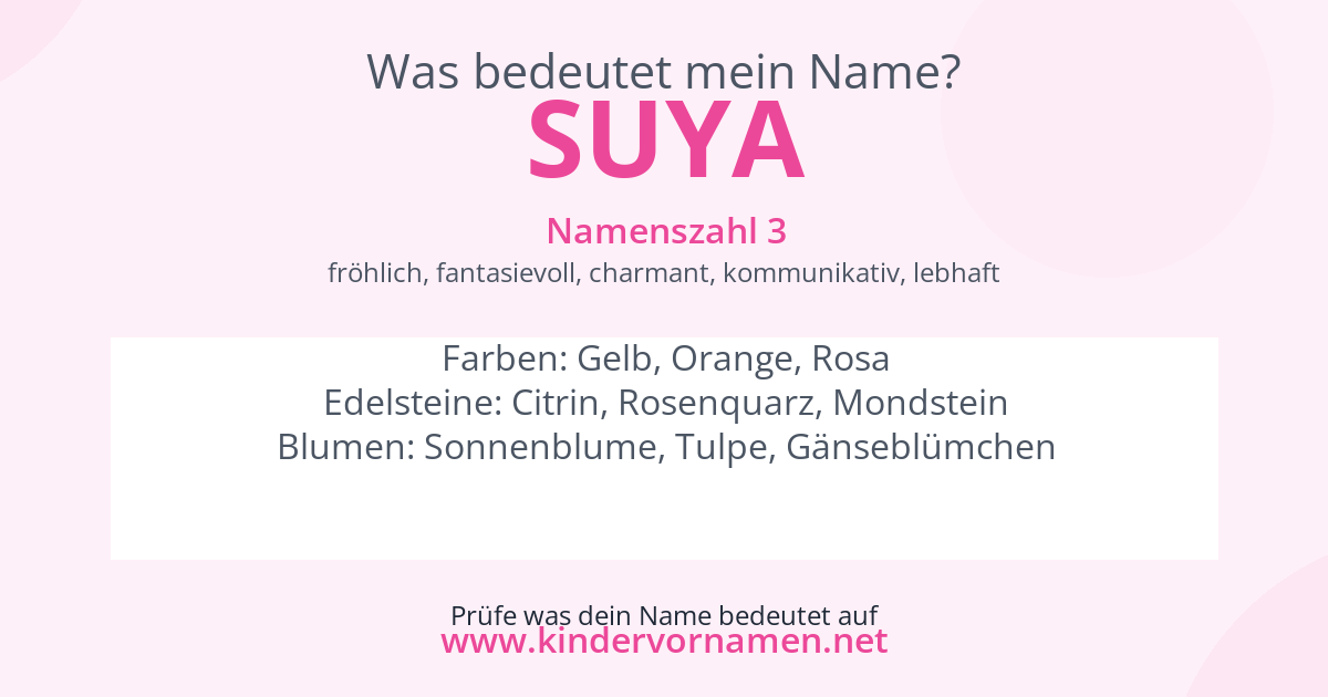 Was bedeutet der Name Suya?