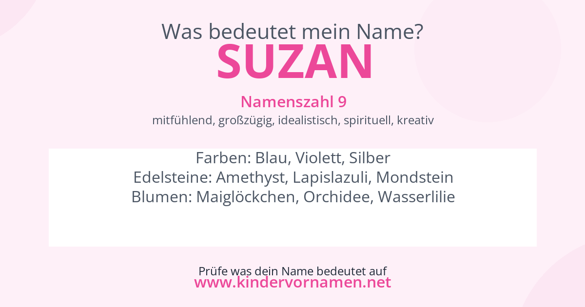 Was bedeutet der Name Suzan?