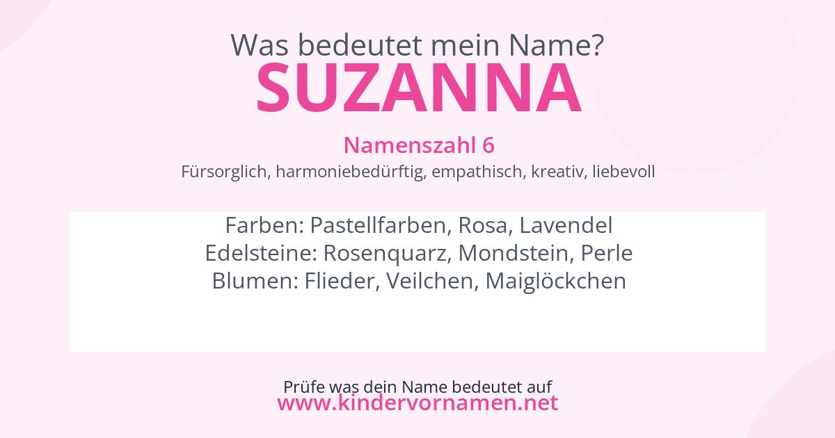Was bedeutet der Name Suzanna?