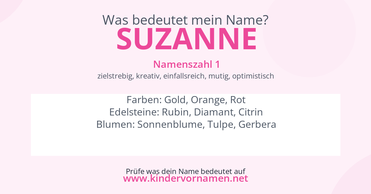 Was bedeutet der Name Suzanne?
