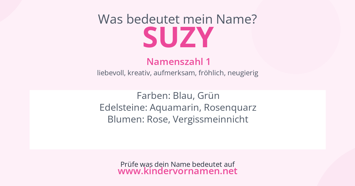 Was bedeutet der Name Suzy?