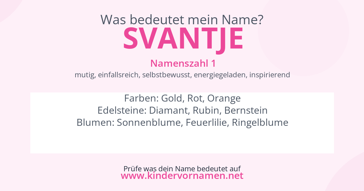 Was bedeutet der Name Svantje?