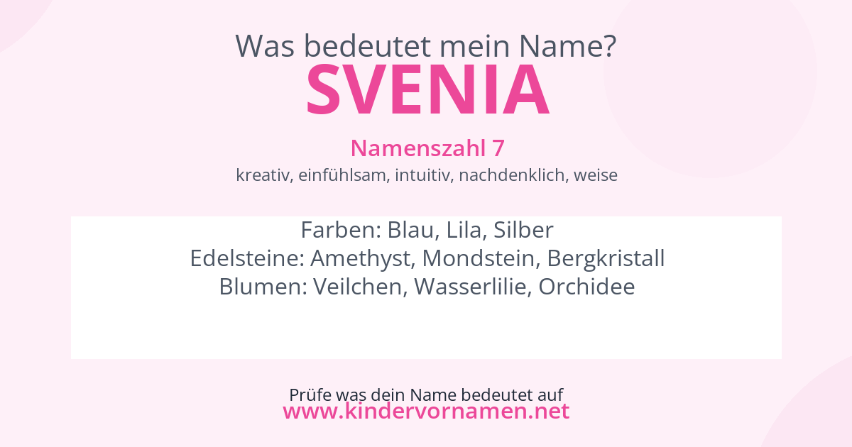 Was bedeutet der Name Svenia?