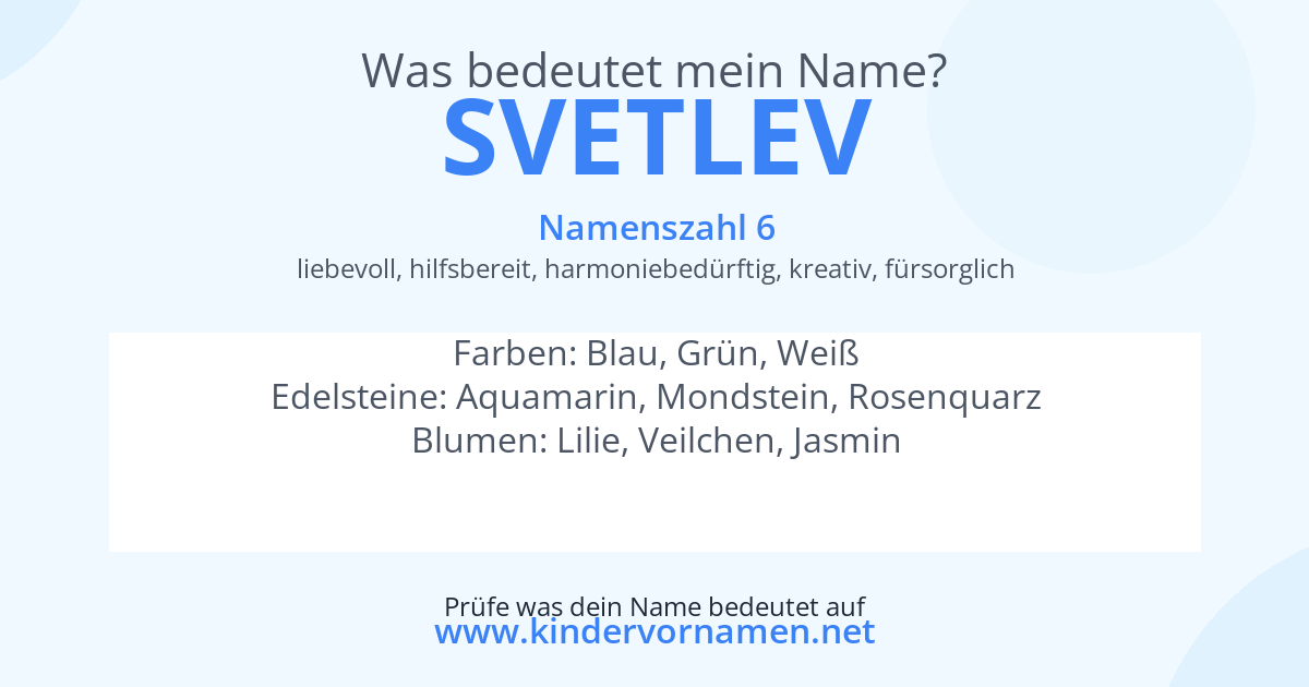 Was bedeutet der Name Svetlev?
