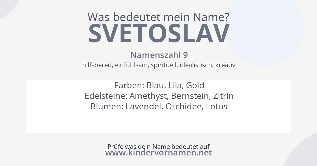 Was bedeutet der Name Svetoslav?