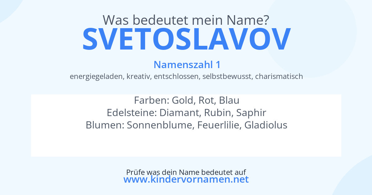Was bedeutet der Name Svetoslavov?