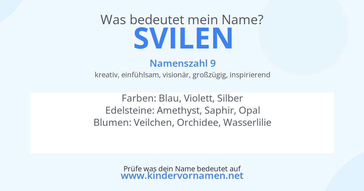 Was bedeutet der Name Svilen?