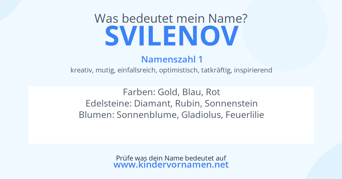 Was bedeutet der Name Svilenov?