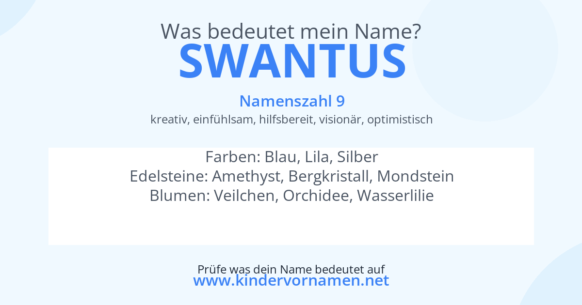 Was bedeutet der Name Swantus?