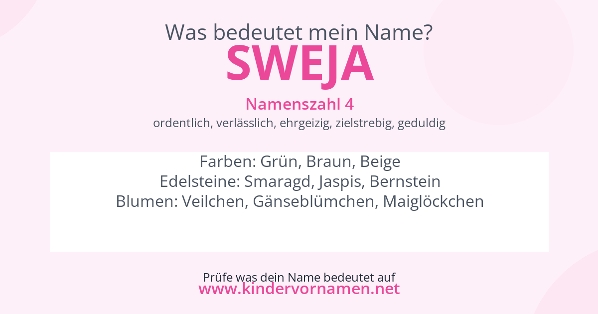Was bedeutet der Name Sweja?