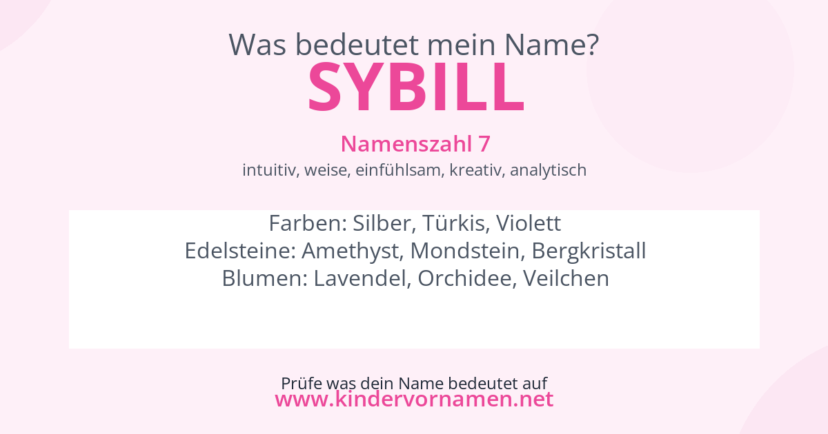 Was bedeutet der Name Sybill?