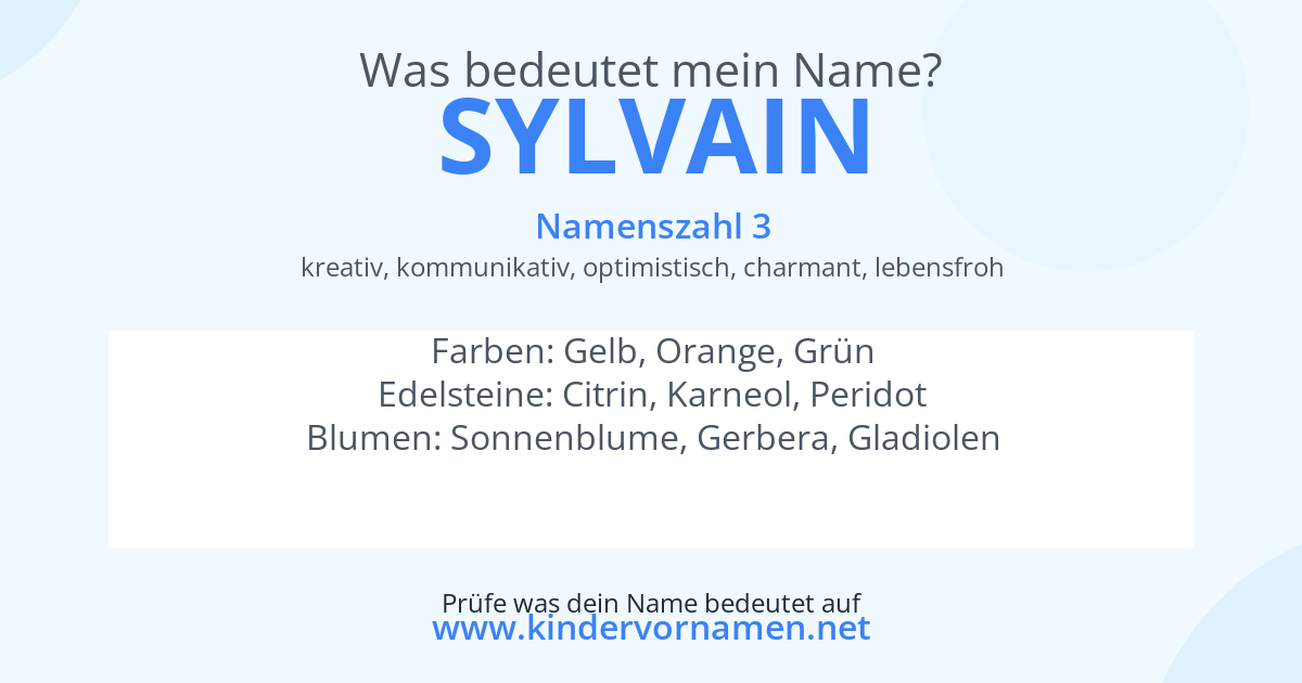 Was bedeutet der Name Sylvain?