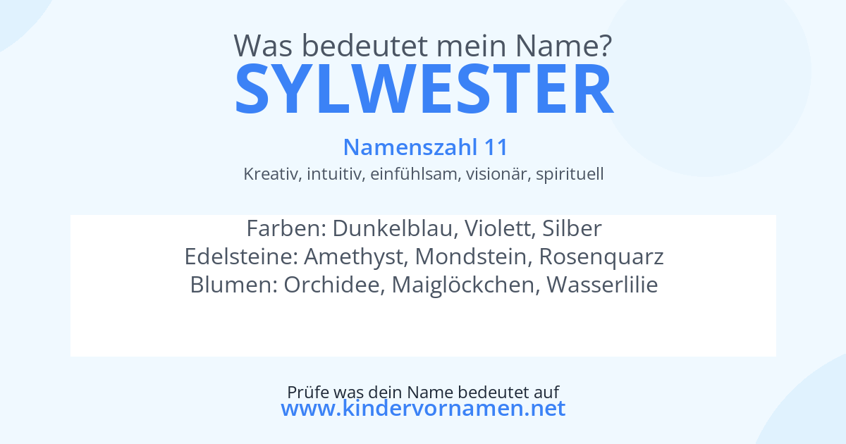 Was bedeutet der Name Sylwester?