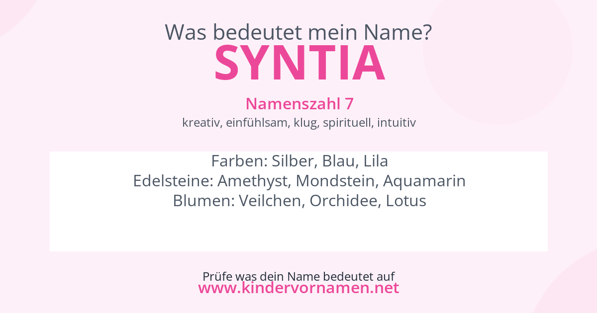 Was bedeutet der Name Syntia?