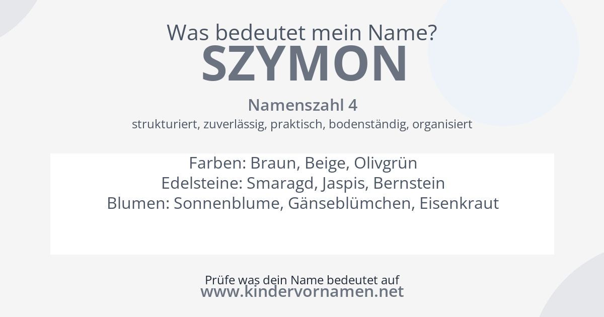 Was bedeutet der Name Szymon?