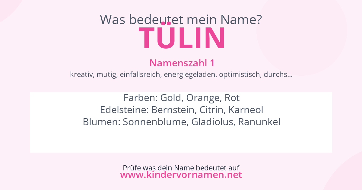 Was bedeutet der Name Tülin?