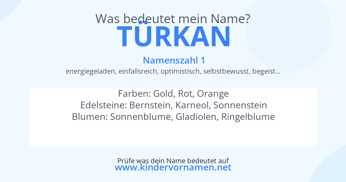 Was bedeutet der Name Türkan?