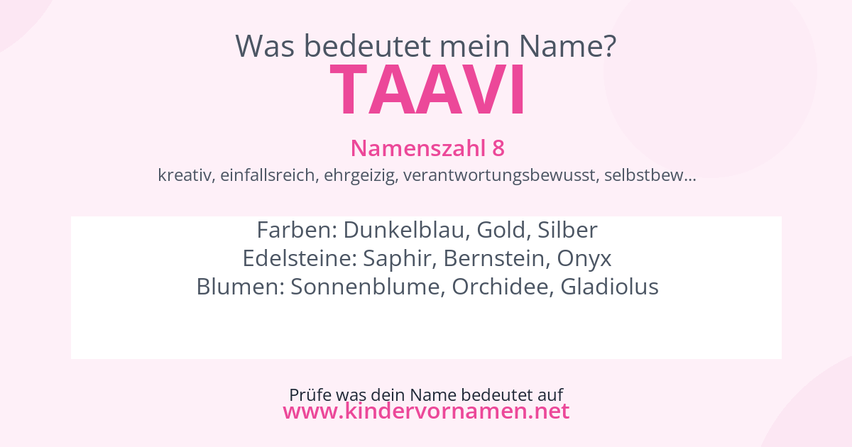 Was bedeutet der Name Taavi?