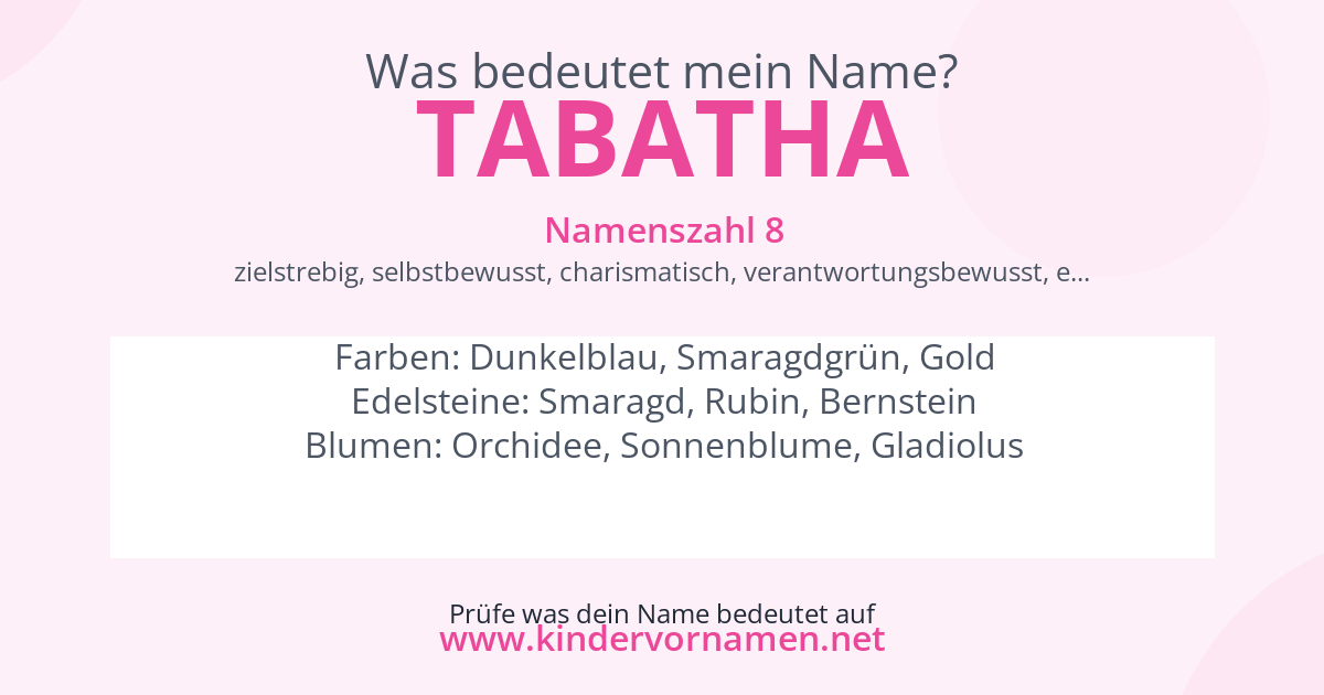 Was bedeutet der Name Tabatha?