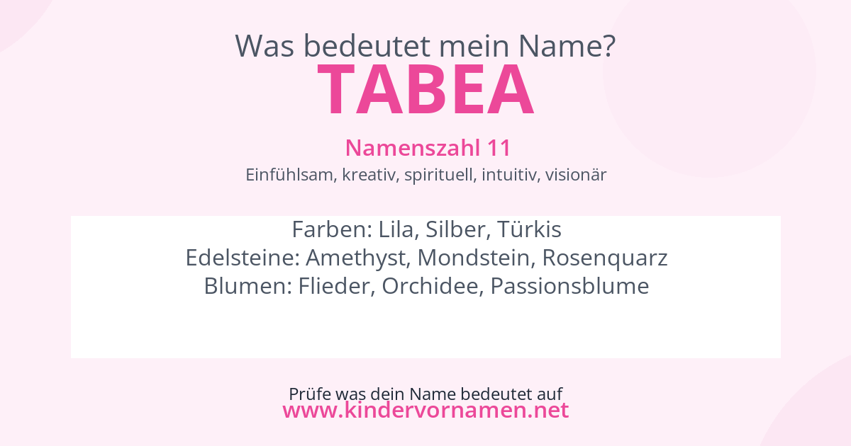 Was bedeutet der Name Tabea?