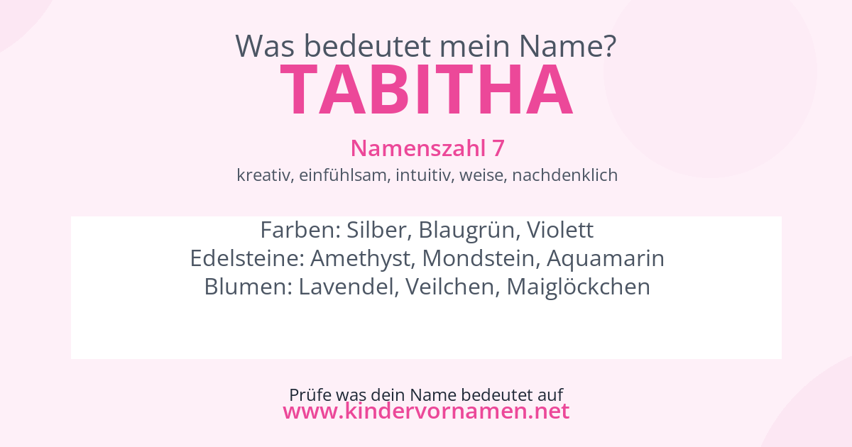 Was bedeutet der Name Tabitha?