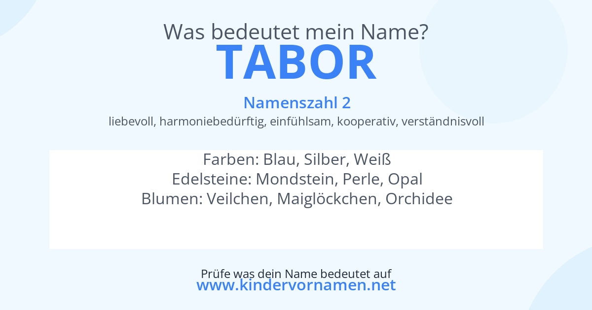 Was bedeutet der Name Tabor?