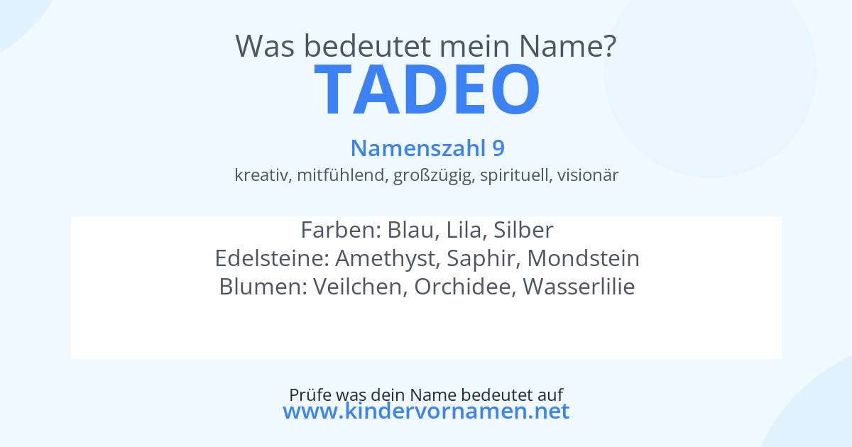 Was bedeutet der Name Tadeo?