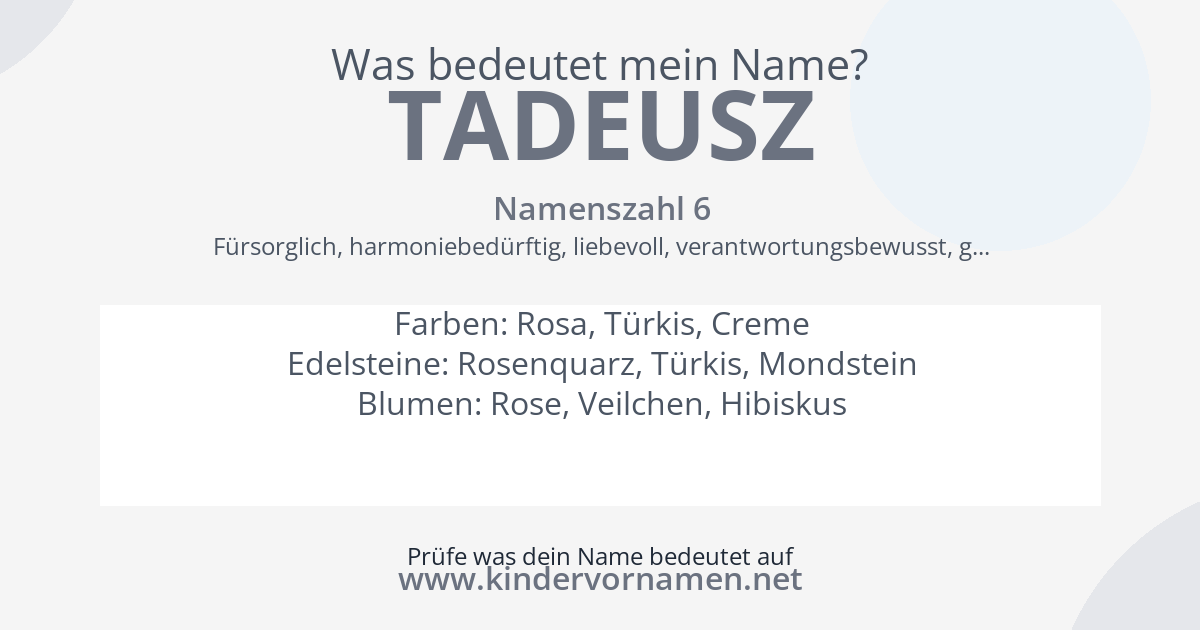 Was bedeutet der Name Tadeusz?