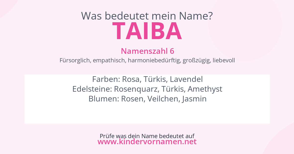 Was bedeutet der Name Taiba?