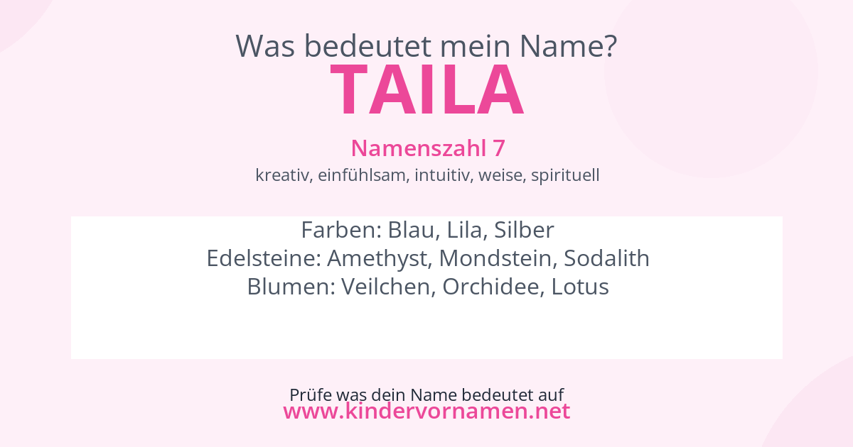 Was bedeutet der Name Taila?