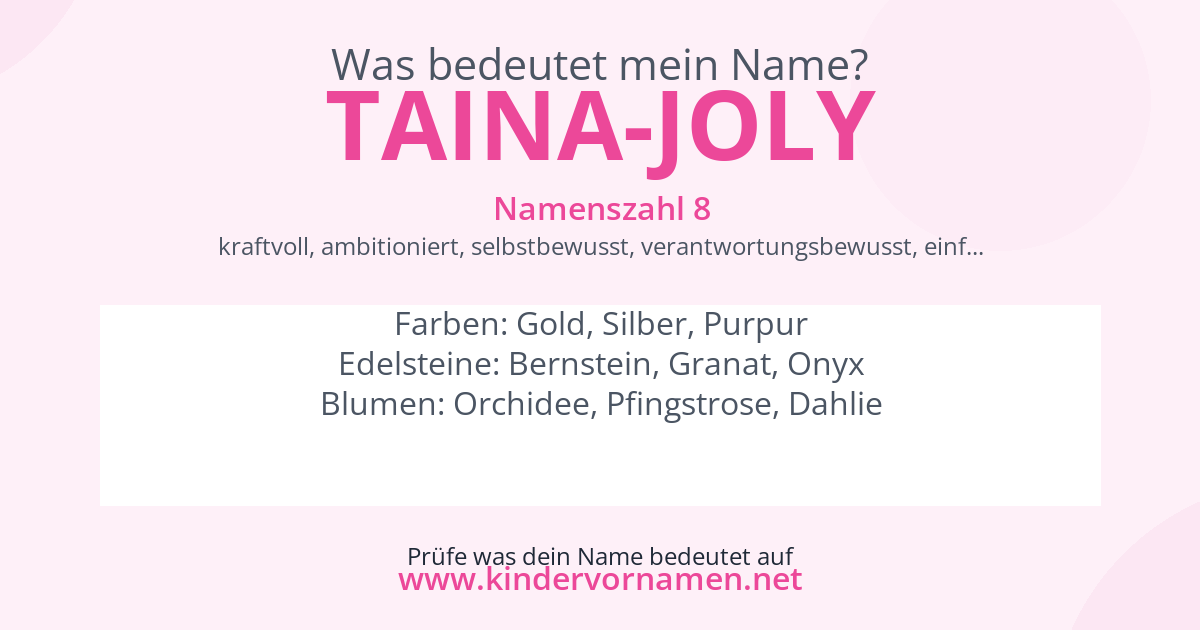 Was bedeutet der Name Taina-Joly?