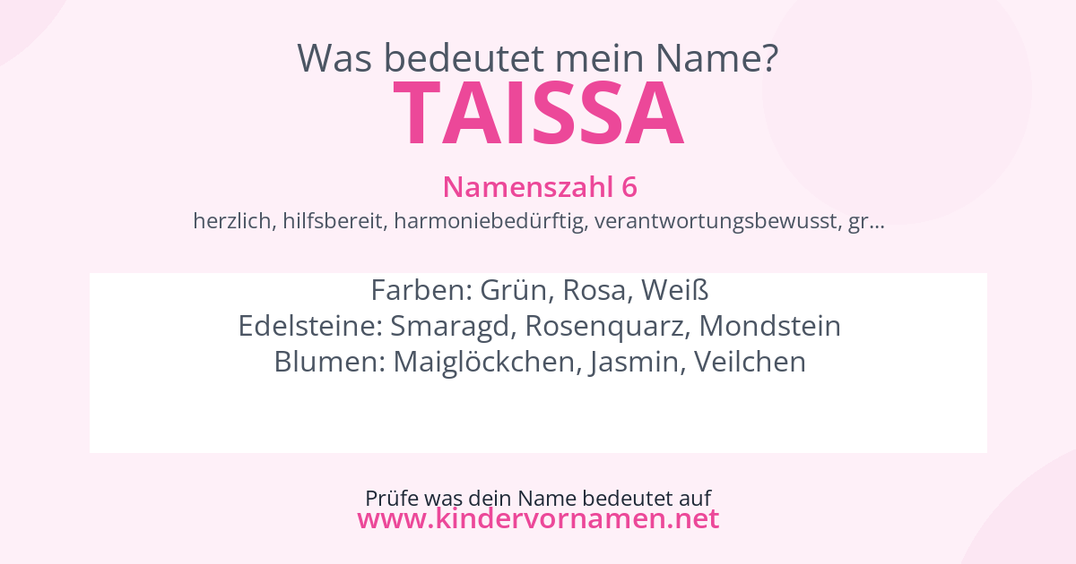 Was bedeutet der Name Taissa?