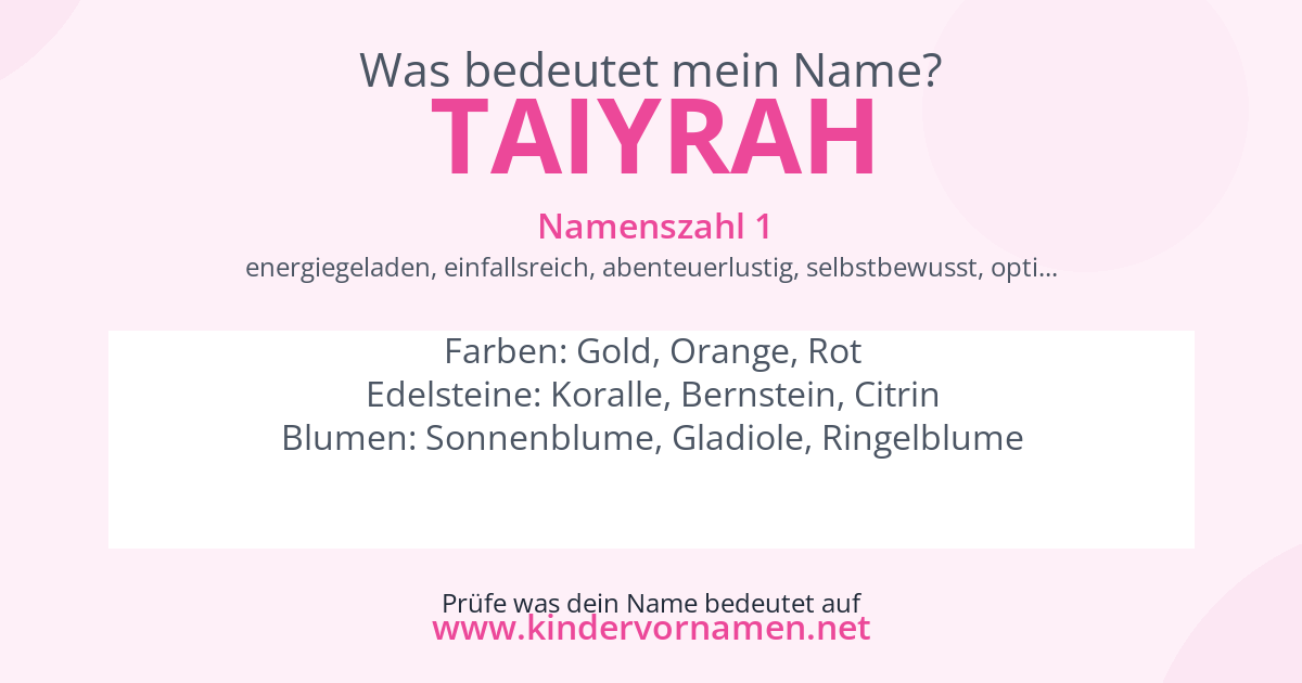 Was bedeutet der Name Taiyrah?