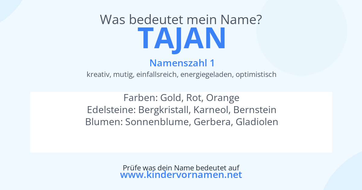 Was bedeutet der Name Tajan?