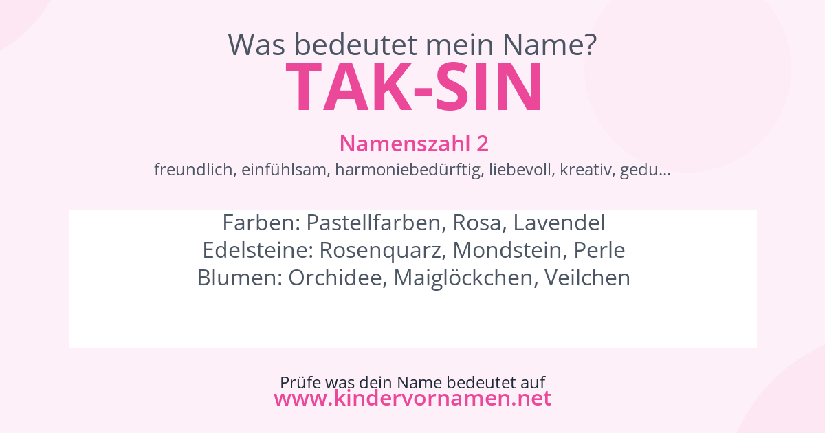 Was bedeutet der Name Tak-Sin?
