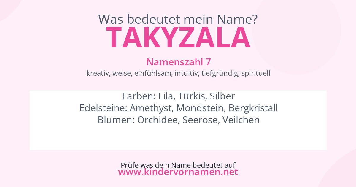 Was bedeutet der Name Takyzala?