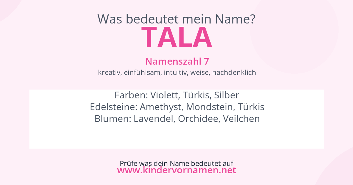 Was bedeutet der Name Tala?