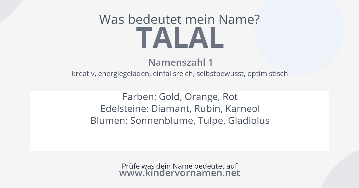 Was bedeutet der Name Talal?