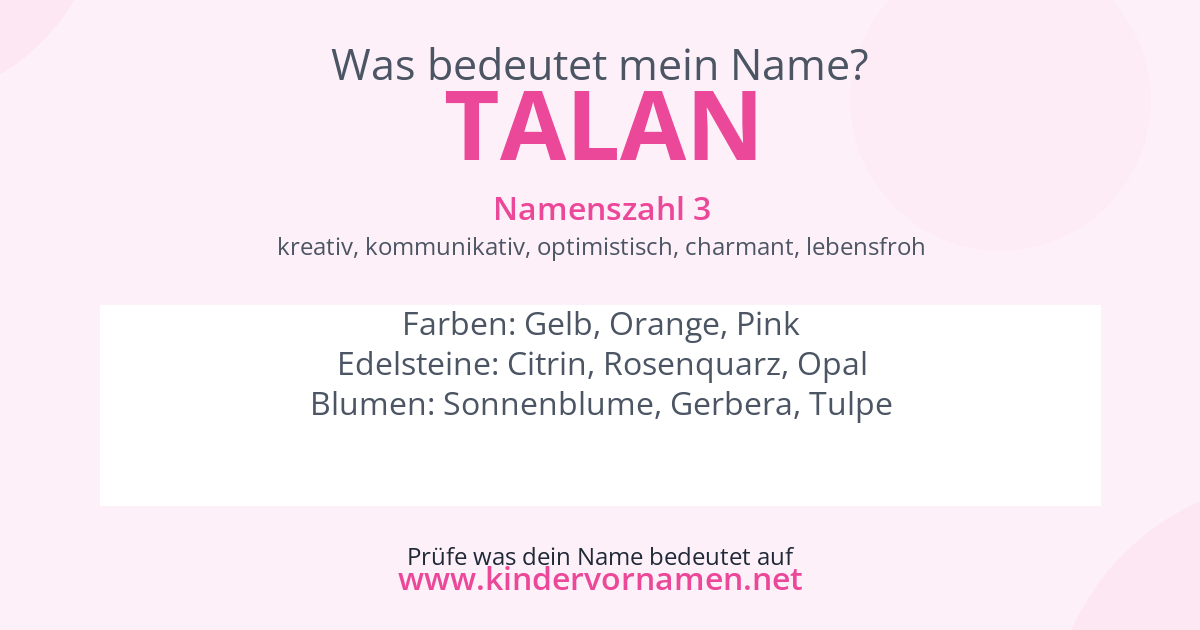 Was bedeutet der Name Talan?
