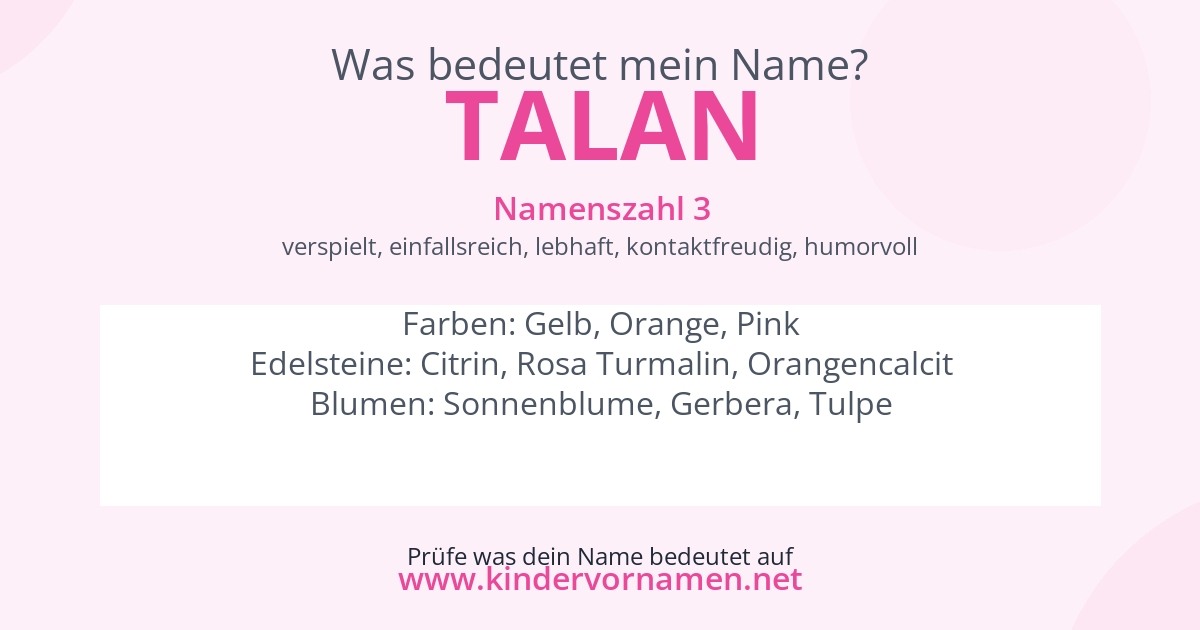 Was bedeutet der Name Talan?