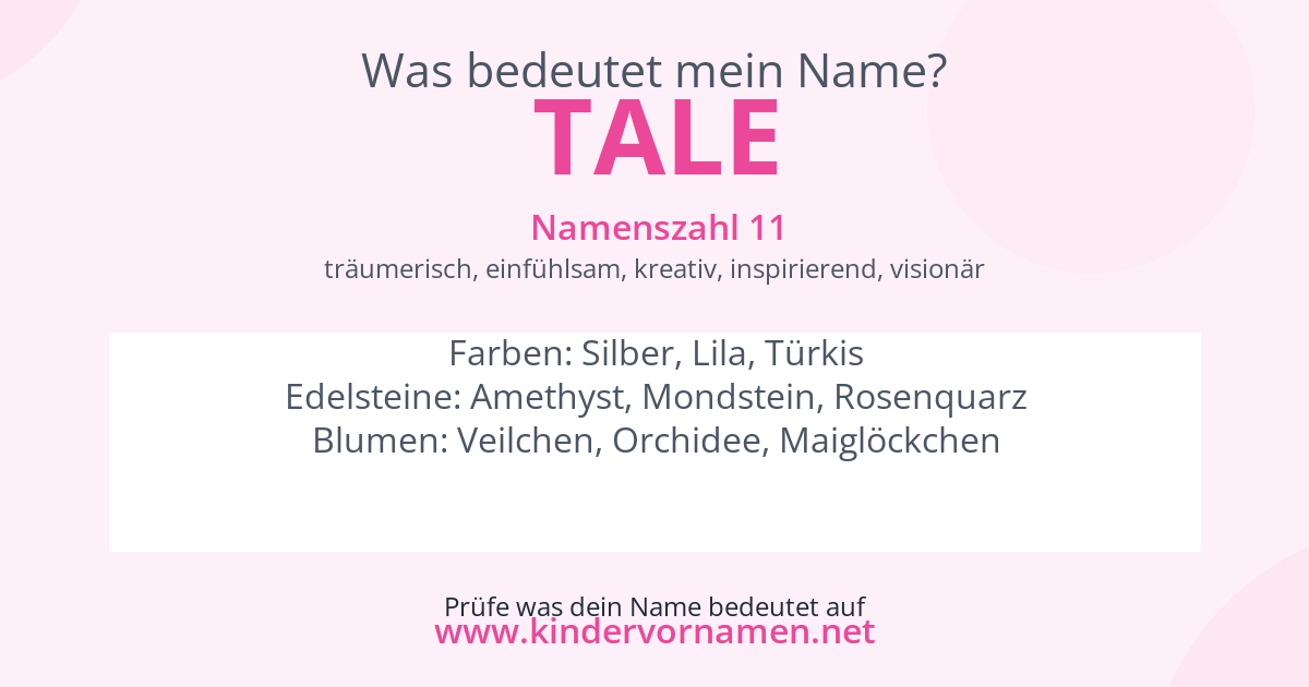 Was bedeutet der Name Tale?