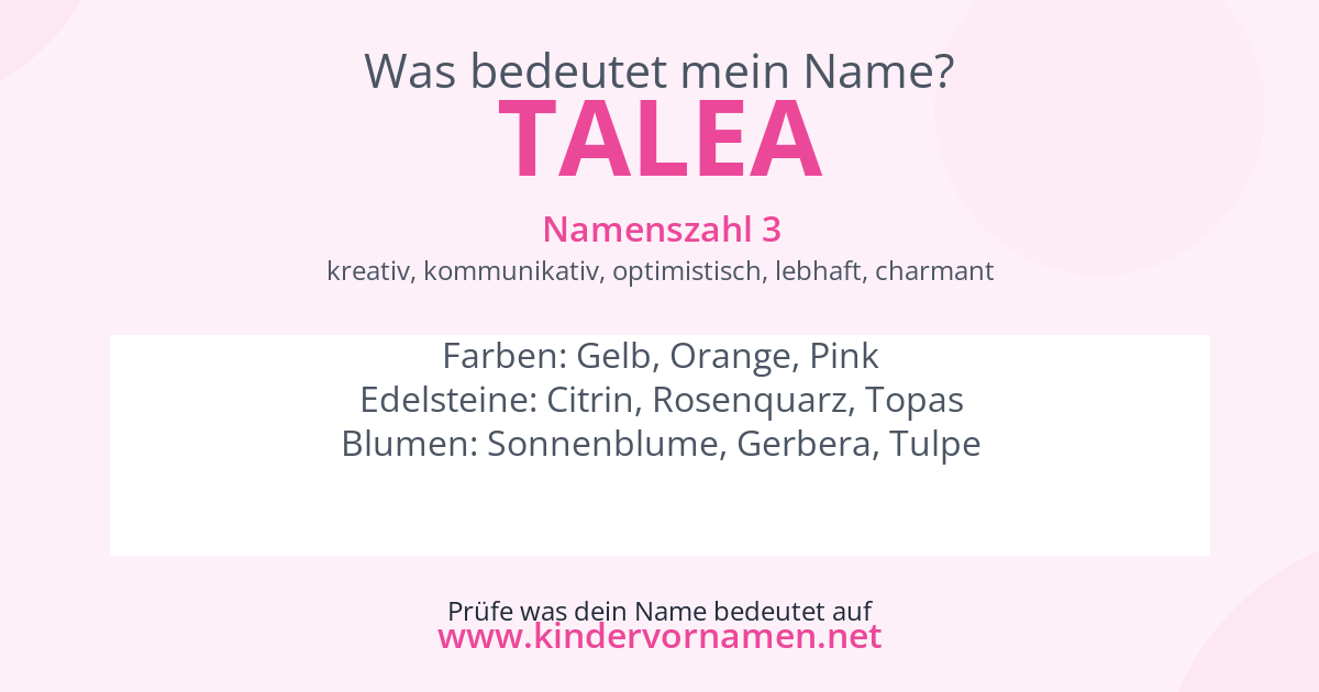 Was bedeutet der Name Talea?